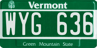 VT license plate WYG636