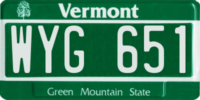 VT license plate WYG651