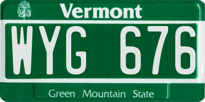 VT license plate WYG676