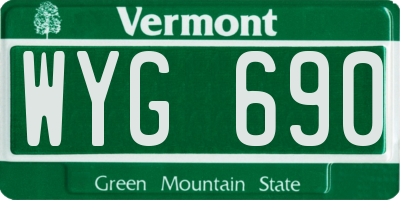 VT license plate WYG690