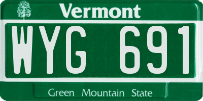VT license plate WYG691
