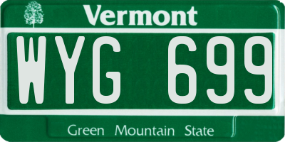 VT license plate WYG699