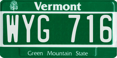 VT license plate WYG716
