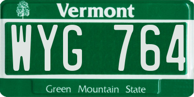 VT license plate WYG764