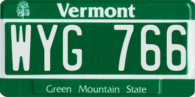 VT license plate WYG766
