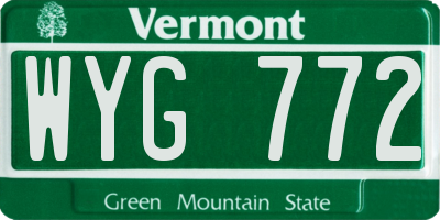 VT license plate WYG772