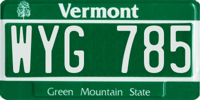 VT license plate WYG785