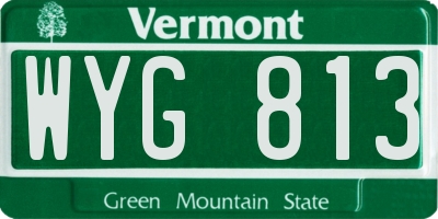 VT license plate WYG813
