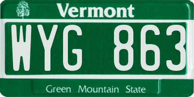 VT license plate WYG863