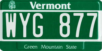 VT license plate WYG877