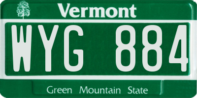 VT license plate WYG884