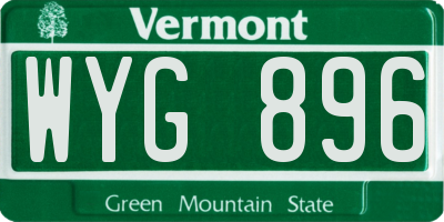 VT license plate WYG896