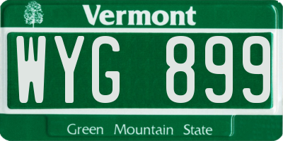VT license plate WYG899