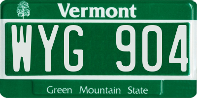 VT license plate WYG904