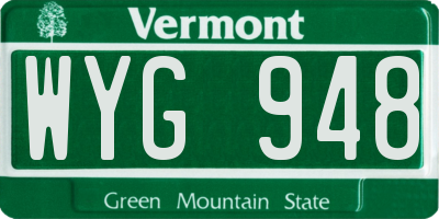 VT license plate WYG948