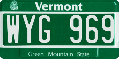 VT license plate WYG969