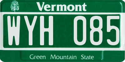VT license plate WYH085