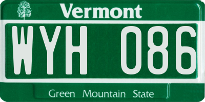 VT license plate WYH086