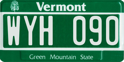 VT license plate WYH090