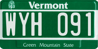 VT license plate WYH091