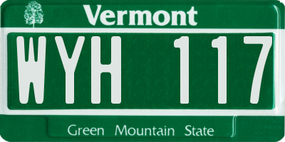 VT license plate WYH117