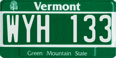 VT license plate WYH133