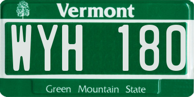 VT license plate WYH180