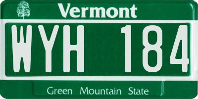 VT license plate WYH184