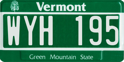 VT license plate WYH195
