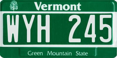 VT license plate WYH245