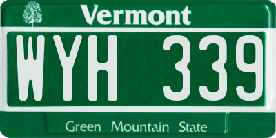 VT license plate WYH339