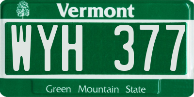 VT license plate WYH377