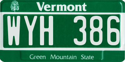 VT license plate WYH386