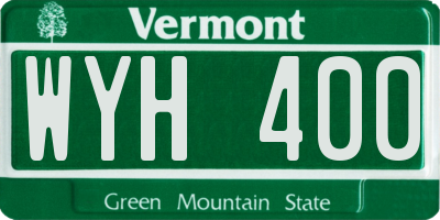 VT license plate WYH400