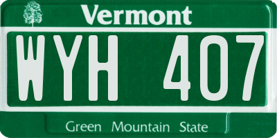 VT license plate WYH407