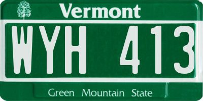VT license plate WYH413
