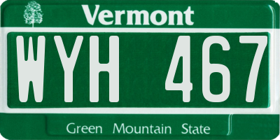 VT license plate WYH467