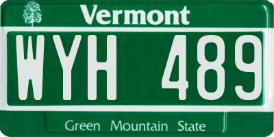 VT license plate WYH489