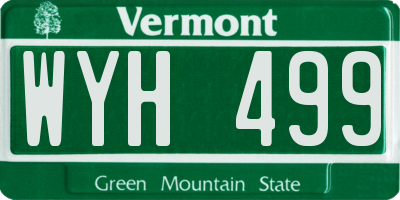 VT license plate WYH499