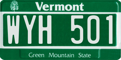 VT license plate WYH501