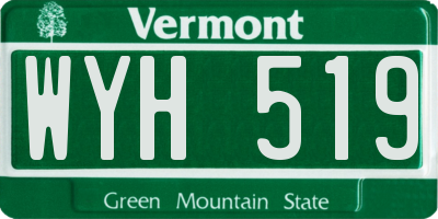 VT license plate WYH519