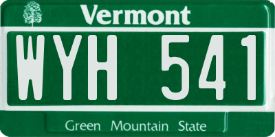 VT license plate WYH541