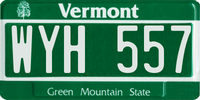 VT license plate WYH557