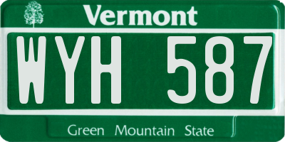 VT license plate WYH587