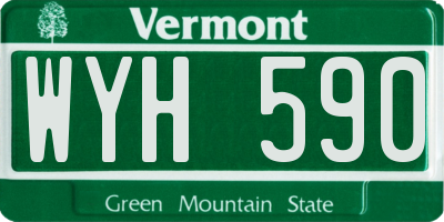 VT license plate WYH590