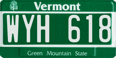 VT license plate WYH618