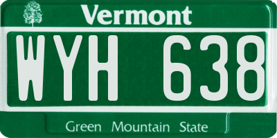 VT license plate WYH638