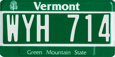 VT license plate WYH714