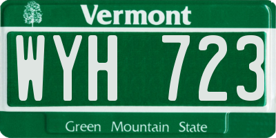 VT license plate WYH723
