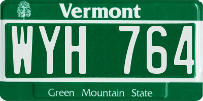 VT license plate WYH764